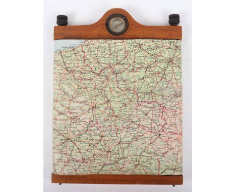 WW1 British Cavalry Officers Map Board, being the wooden map board with compass mounted into the top. Reverse having makers d