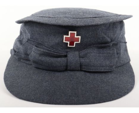 WW2 American Red Cross Women’s Service Cap, fine example of a English made winter weight cap for the American Red Cross servi