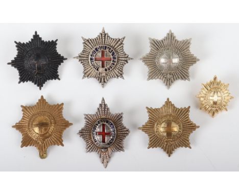 Coldstream Guards Officers Cap Star, fine example with enamel centre and brooch fitting to the reverse for wear on tropical f