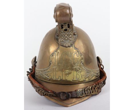 1930’s British London County Council London Fire Brigade Merryweather Brass Fire Helmet, good original example of the brass f