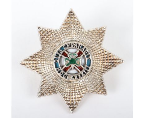 Irish Guards Officers Cap Star, good quality EIIR period officers cap star in two piece. Enamel centre to the badge. Complete