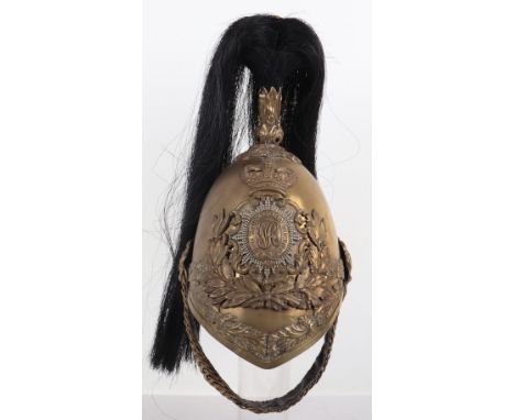 British 1847 Albert Pattern Helmet of the 5th (Princess Charlotte of Wales) Dragoon Guards, good untouched example being bras