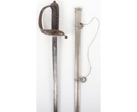 British Boys Brigade Sword of Bertie Louis De La Porte, an interesting short pattern Rifles sword with guard having crowned s