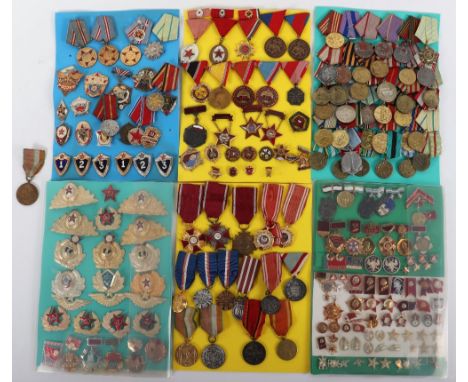Large Collection of Soviet Russian, Polish Republic &amp; Eastern Bloc Nations Medals and Badges, fine selection of Soviet Ru