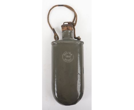 WW1 Austro-Hungarian Water Bottle, good example of the green enamelled water bottle as issued to Austro-Hungarian troops duri