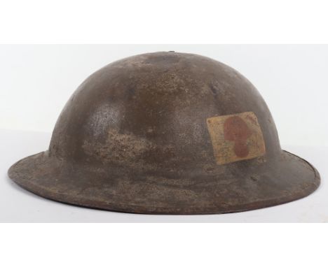 WW1 British Fusilier Marked Steel Combat Helmet, good untouched example of a 2nd pattern British helmet with rim covering. Ro