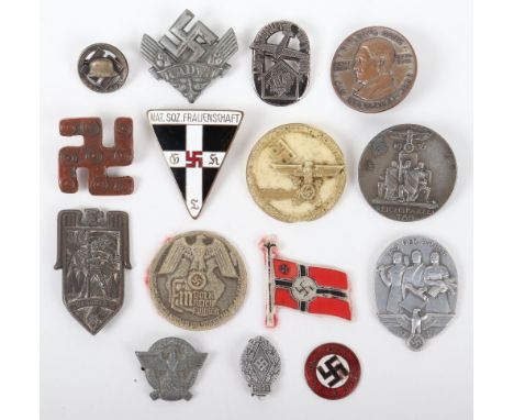 Third Reich Frauenschaft Enamel Badge, large type example with pin back fixing to the reverse and marked “GES GESCH”; Female 