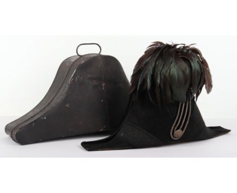 Post 1902 British Lord Lieutenants / Civilian Officers Dress Bicorn Cap, fine beaver skin bicorn cap with embroidered brocade