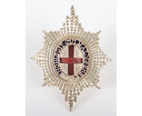 Sterling Silver Coldstream Guards Officers Cap Star, being a fine example with enamel centre. Two lug fittings to the reverse