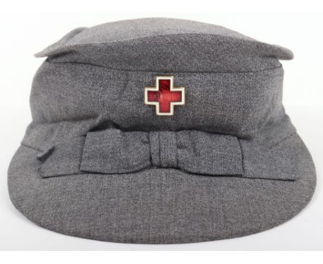 WW2 American Red Cross Women’s Service Cap, fine example of an English made summer weight cap for the American Red Cross serv