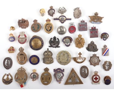 Good Mixed Lot of Home Front and Regimental Lapel Badges and Sweetheart Brooches, including various WW1 On War Service lapel 