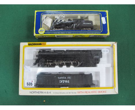Two 'HO' Gauge U.S.A Outline Boxed Steam Locomotives, a Bachmann Ref No 660 4-8-4 'Northern' plus 16 wheel double bogie tende