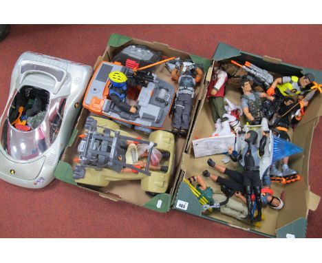 A Collection of Circa Late 1990's/Early 2000's Hasbro Action Man Figures, vehicles and accessories including Dune 'Desert' bu