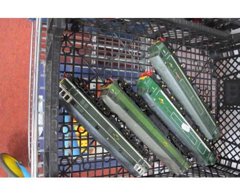 Four 'OO' Gauge/4mm Unboxed BR Green Diesel Locomotives, two Mainline Class 45 1Co Co1 "The Royal Marines" R/No D70 (over pai