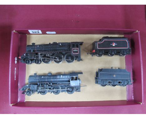 Two 'OO' Gauge/4mm Unboxed BR Black Steam Locomotives with Six Wheel Tenders, a Bachmann Class 5MT Crab 2-6-0 R/No 42942 (goo