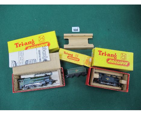 Two Triang Railways TT Gauge Locomotives, comprising of T.91 4-6-0 'Windsor Castle' locomotive, BR green, tender, T.90 0-6-0 