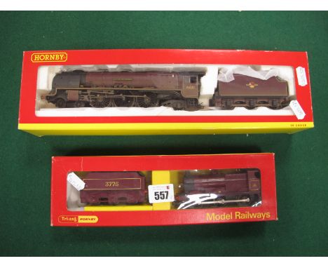 Two Hornby "OO" Gauge/4mm Boxed Steam Locomotives, a Ref No. R251 0-6-0 with six wheel tender, L.M.S maroon, R/No. 3775 (good
