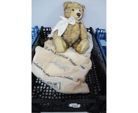 A Steiff Limited Edition 'The English Teddy Bear', brown tipped, wind up musical bear, 30cm high, certified No. 00735, accomp