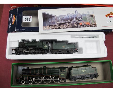 Two 'OO' Gauge/Locomotives and Tenders, comprising of a boxed Bachmann Ivatt Class 2MT 2-6-0 BR weathered green renumbered R/
