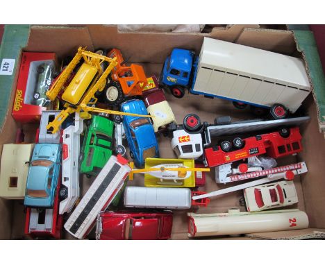 A Collection of Diecast Model Vehicles, by Matchbox, Corgi, Britains and other to include Corgi Honda Prelude, Glider and Tra