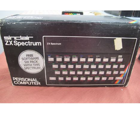 A Sinclair ZX Spectrum 48K Personal Computer, basic programming manual, cables, original box, untested.