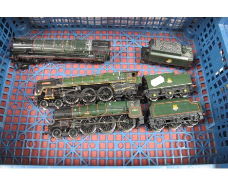 Three 'OO' Gauge/4mm Unboxed Steam Locomotives BR Green with Six Wheel Tenders, a Bachmann 4-6-0 Class 6P R/No 45611 (good), 