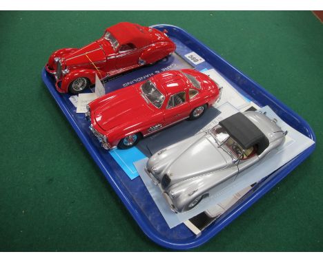 Three 1:24th Scale Franklin Mint Precision Models, comprising of 1937 Alfa Romeo 2900B, 1954 Mercedes Benz 300 SL, 1952 Jagua