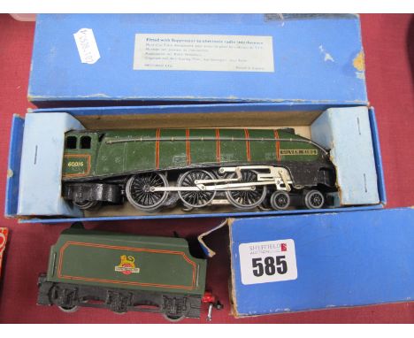 A Horny Dublo 'OO' Gauge/4mm Three  Ref No EDL11 Boxed 4-6-2 Class A4 'Silver King' Steam Locomotive and Ref No D12 Six Wheel