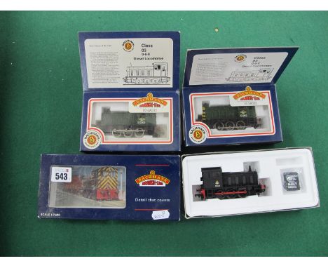 Three Bachmann 'OO' Gauge 0-6-0 Diesel Shunter Locomotives, comprising of #31-335 04 diesel shunter, R/No 11226, BR black, tw