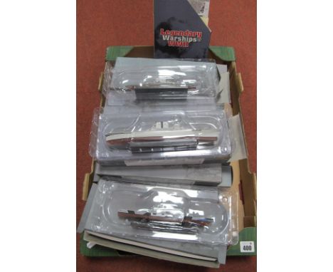 Fifteen Atlas Editions Diecast Model Warships, including USS Lexington, USS Pennsylvania, Admiral Graf Spee, boxed, together 