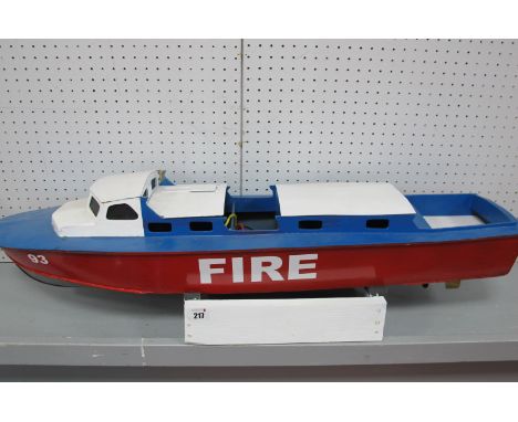 A Scratch Built Model of a Fire Rescue Launch Boat, Wooden/Balsa Wood Construction, including Overlander Thumper V2 motor, (p