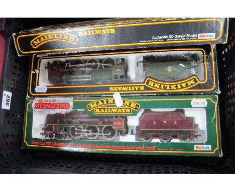 Three Mainline 'OO' Gauge/4mm Boxed 4-6-0 Steam Locomotives with Six Wheel Tenders, all require attention, to linkage/piston 