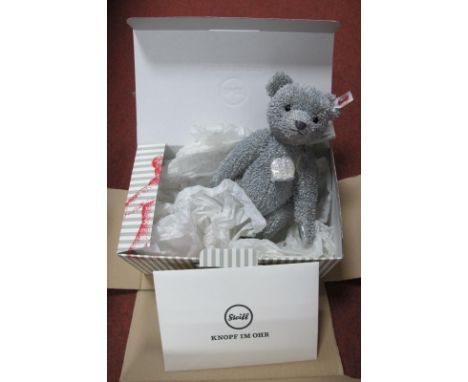 A Steiff No. 70 #006999 Platinum Paper Teddy Bear, Paper Plush, platinum grey, 30cm, Limited Edition of 919 pieces, button in