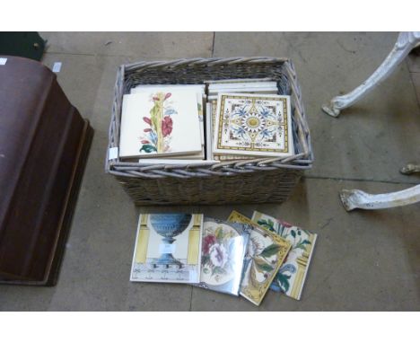Assorted Victorian style ceramic tiles 