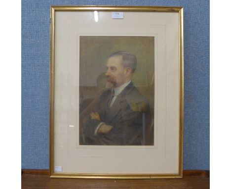English School, portrait of a gentleman, watercolour, framed 