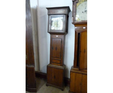 A 19th Century inlaid oak 30-hour longcase clock