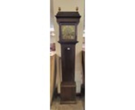 An oak longcase clock, with 18th Century 30-hour movement and brass dial, signed Humphrey White, Fairford
