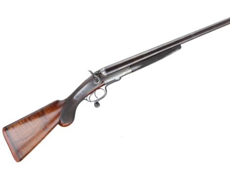 Rubber butt pad perished, chequered Prince of Wales grip and fore-end with rotary lever lock. Figured nitro prooved Damascus 