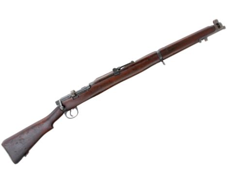 Lithgow manufacture 1942. Magazine missing, shrouded fore sight, tangent rear sight, reprooved bolt, side safety, ribbed trig