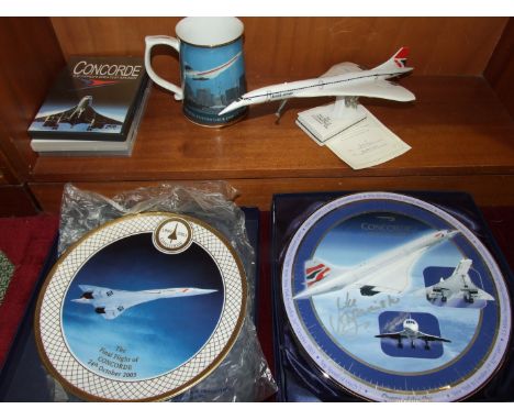 A Royal Worcester limited-edition 'The First Flight of Concorde' model, 263/750, 36.5cm long, (with CofA, base and Royal Mint