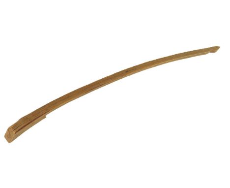 An 18th century treen tally stick, inscribed in pen and dated '1779' and '1793', with notches carved to the end, 60cm long.  