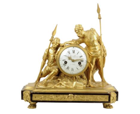 A late Louis XVI ormolu mantel clock, the case attributed to Nicolas Bonnet, the convex white enamel dial signed 'Gille L'ain