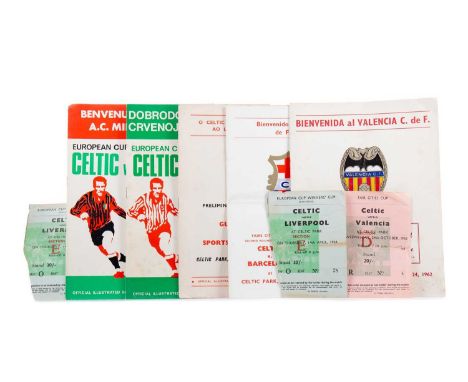 CELTIC F.C. IN EUROPE - FIVE PROGRAMMES,vs. Valencia, 24th October 1962, vs. Barcelona, 2nd December 1964, vs. Sports Clube d