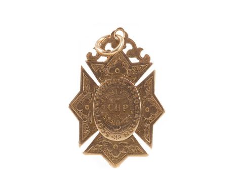 SCOTTISH CUP WINNERS GOLD MEDAL, 1880-81,awarded to David Allan of Queen's Park F.C., the obverse inscribed 'SCOTTISH FOOTBAL