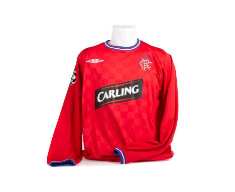 CHRIS BOYD SIGNED RANGERS RANGERS 2009/10 AWAY SHIRT,the shirt with Champions League patch, boyd 10 and signed to the reverse