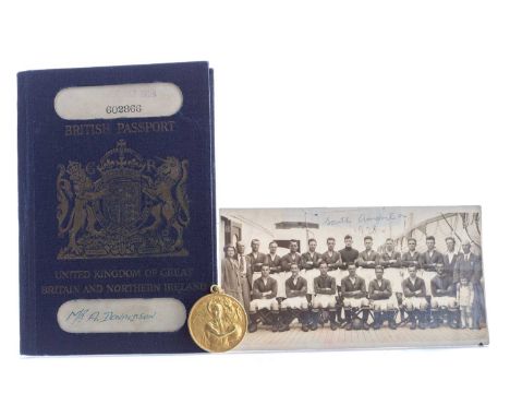 MOTHERWELL F.C. SOUTH AMERICAN TOUR 1928, MEDAL AND PHOTOGRAPH,the unmarked medal presented to Andrew Donaldson, inscribed 'L