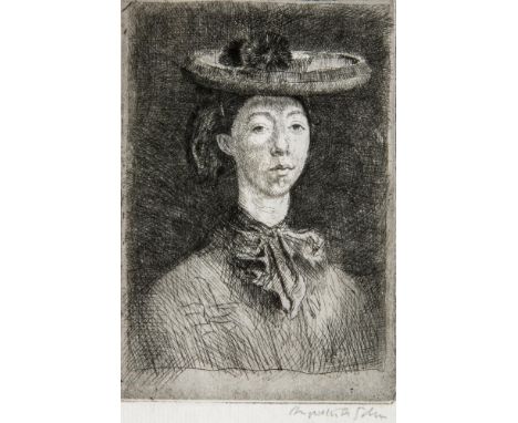 AUGUSTUS EDWIN JOHN (1878-1961), "Gwendolen", etching and drypoint, signed in pencil, Martin Speed Ltd., London label to reve