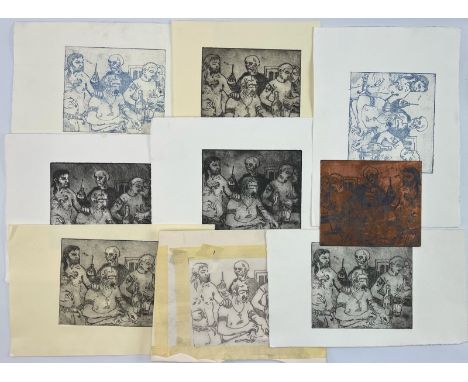 Robin Symes (British, 1939-2023) Seven etchings on paper of a group of malesUnsignedUnframed
Each depicting a group of males 