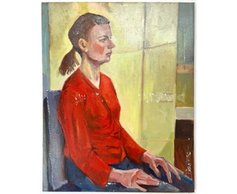 Robin Symes (British, 1939-2023)
Untitled - Portrait of lady sitter with ponytailOil on canvasUnsigned
Unframed
Some polystyr