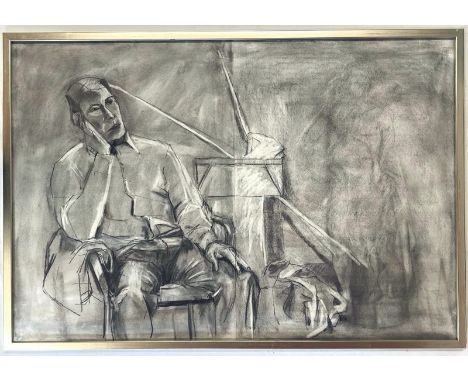 Robin Symes (British, 1939-2023)
Untitled - Portrait of male sitter in black and whiteCharcoal, chalk and pencil on paper
Uns